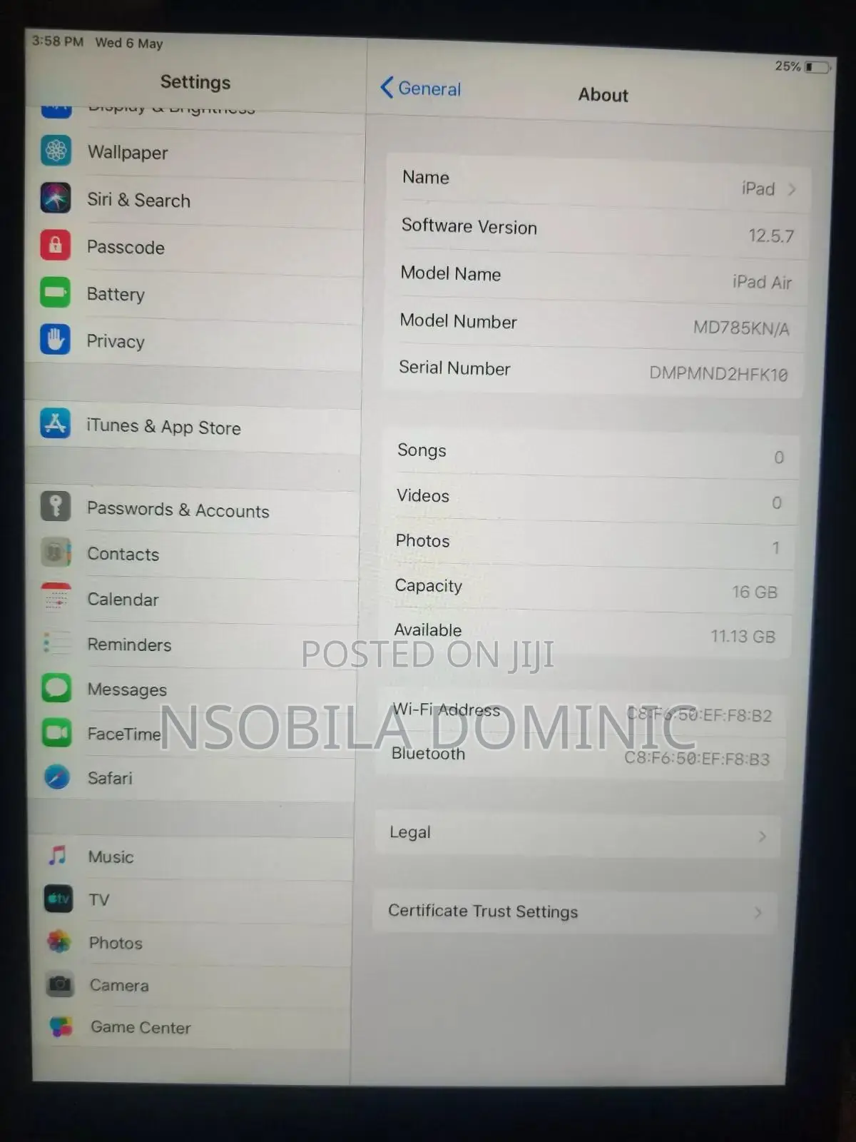 New Apple iPad Air 16 GB Gray