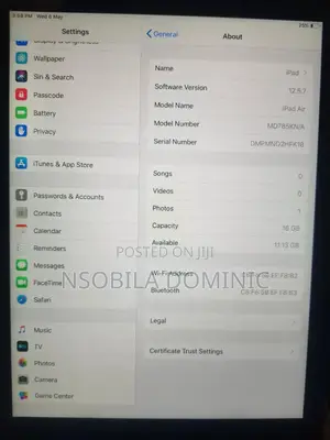 New Apple iPad Air 16 GB Gray