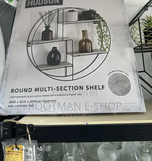 Natural Dark Bronx Round Wall Shelf