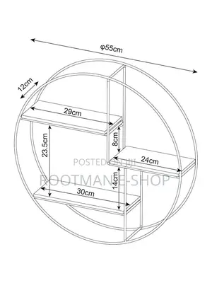 Metal Wire Wall Shelf Home Decor Black Floating Round Multi-Section
