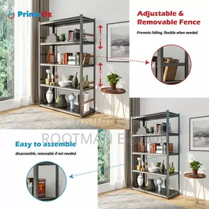 5 Tier Boltless Steel Shelf Rack Heavy Duty, Double Layer, Metal Board