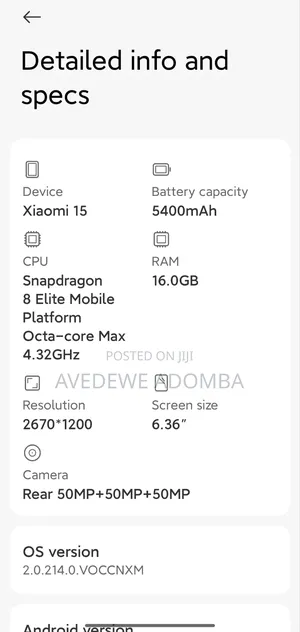 New Xiaomi 15 512 GB Black