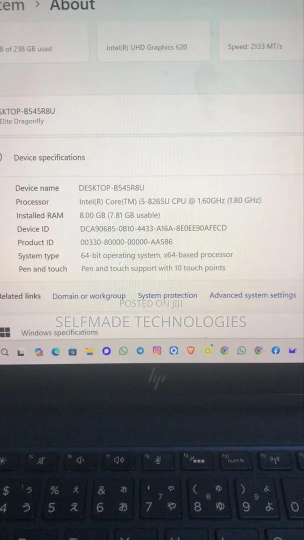 Laptop HP Elite Dragonfly x360 8th Gen 8GB Intel Core i5 SSD 256GB
