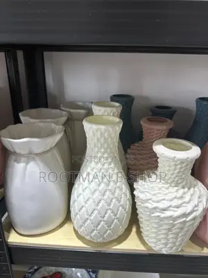 Decorative Plastic Vases Designed to Resemble Ceramic, With Patterns