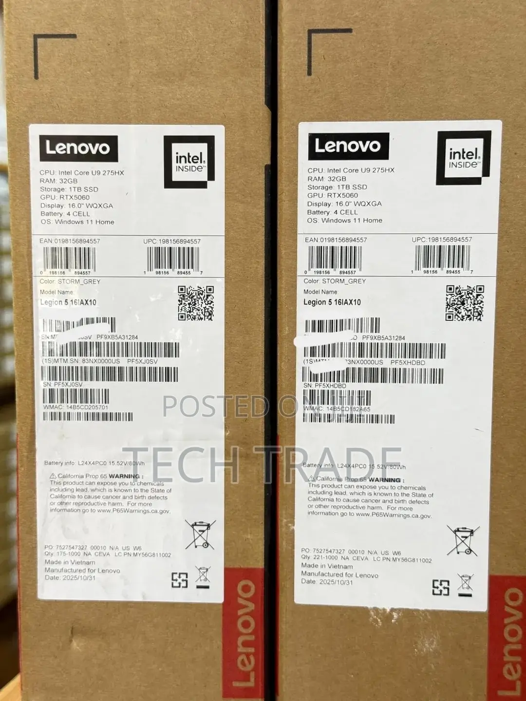 New Laptop Lenovo Legion 5 32GB Intel Core Ultra 9 SSD 1T