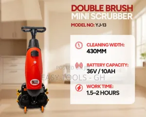 NRG Cordless Double Brush Mini Scrubber _ 36v/ 10ah