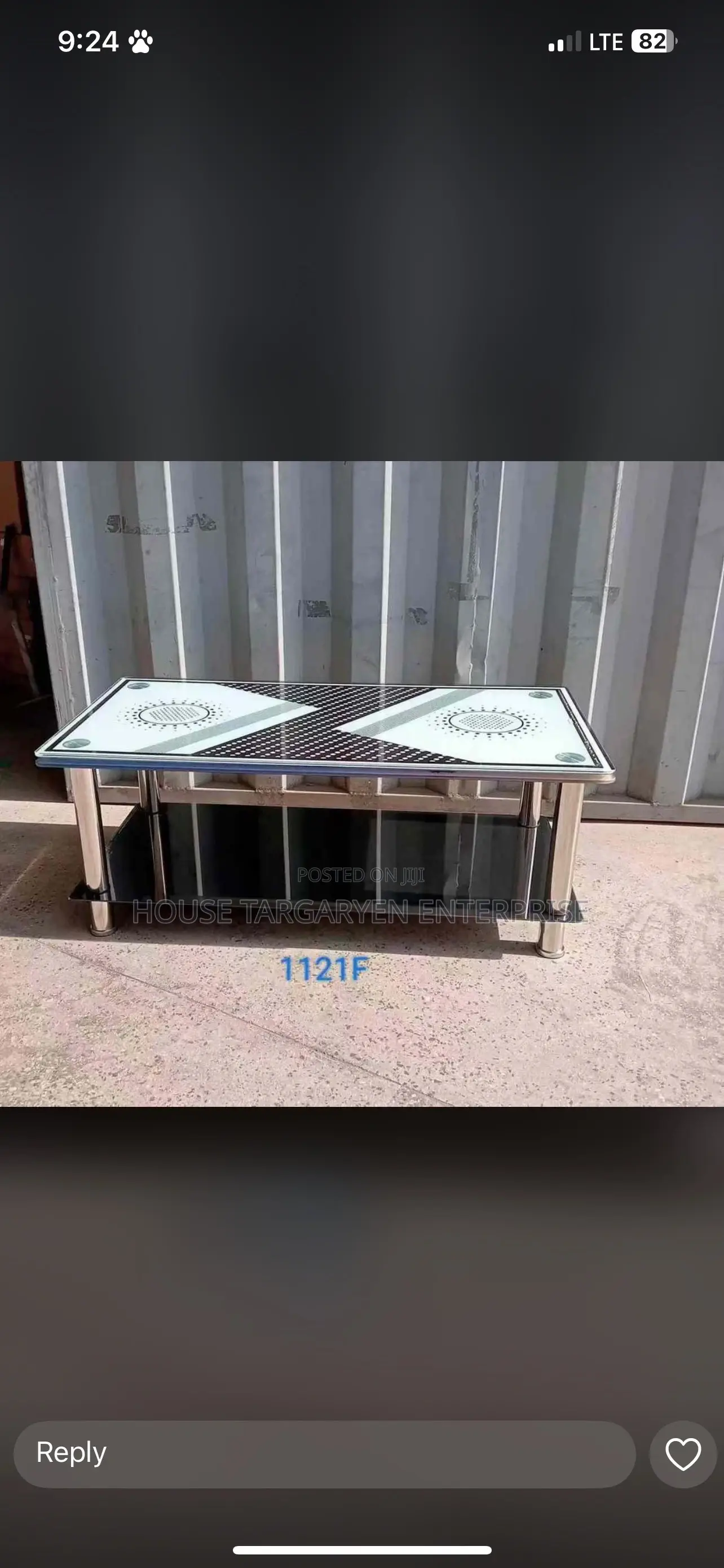 Modern Black White Geometric Tempered Glass Center Table
