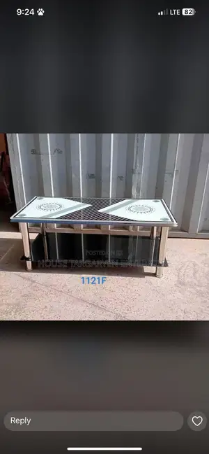 Modern Black White Geometric Tempered Glass Center Table