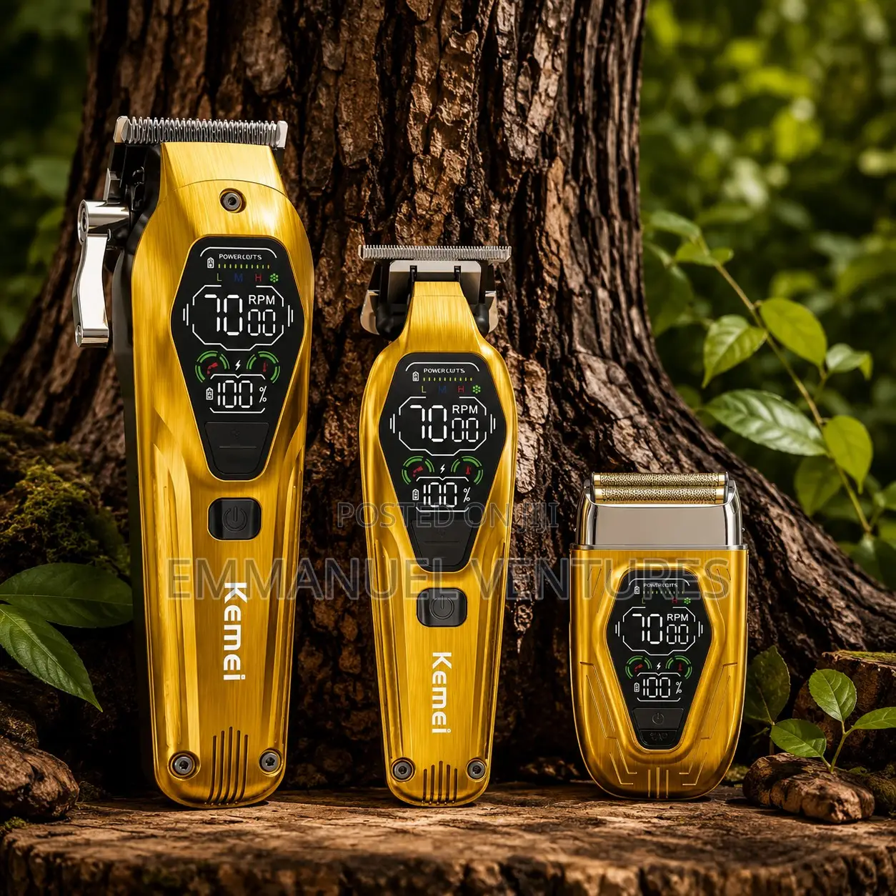 Kemei 3-in-1 Professional Barber Clipper Shaver Set