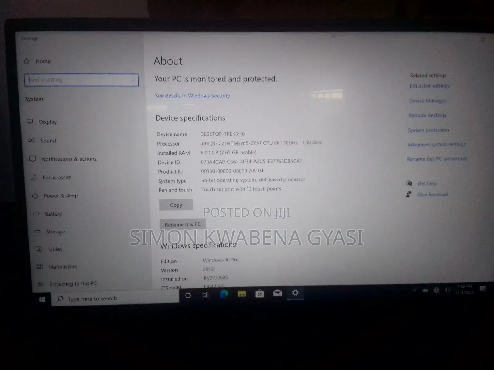 Laptop Dell 8GB Intel SSD 700GB