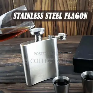 Alcohol 10z Stainless Steel Flagon/Bottle