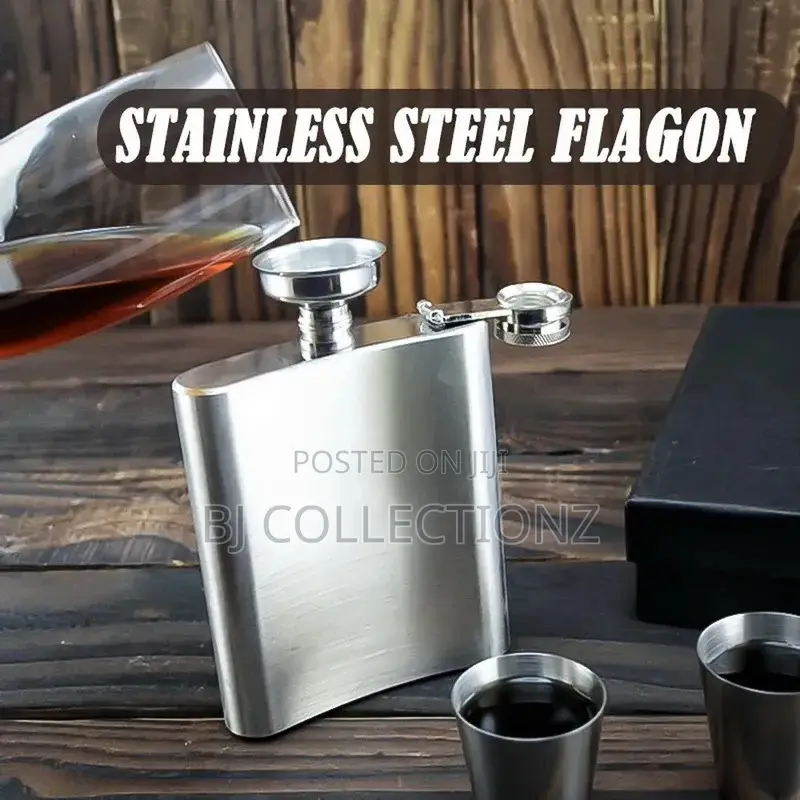 Alcohol 10z Stainless Steel Flagon/Bottle