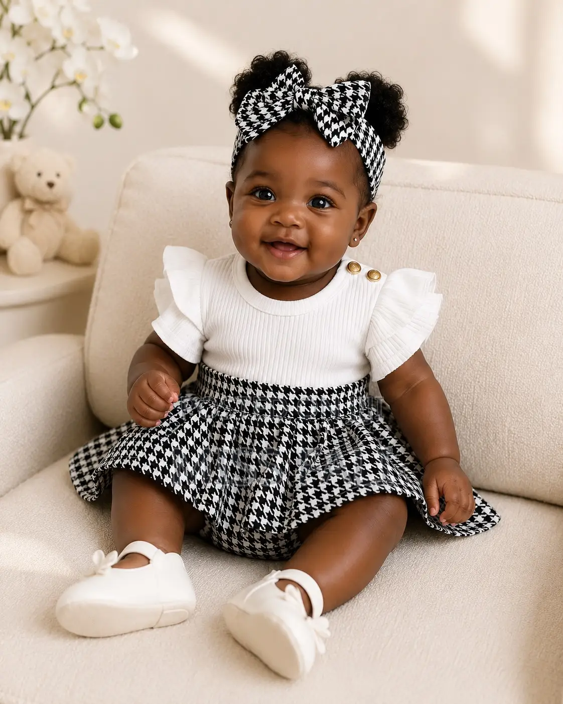 Mini Duchess Romper Dress Set. 6-9m, 12-18m.
