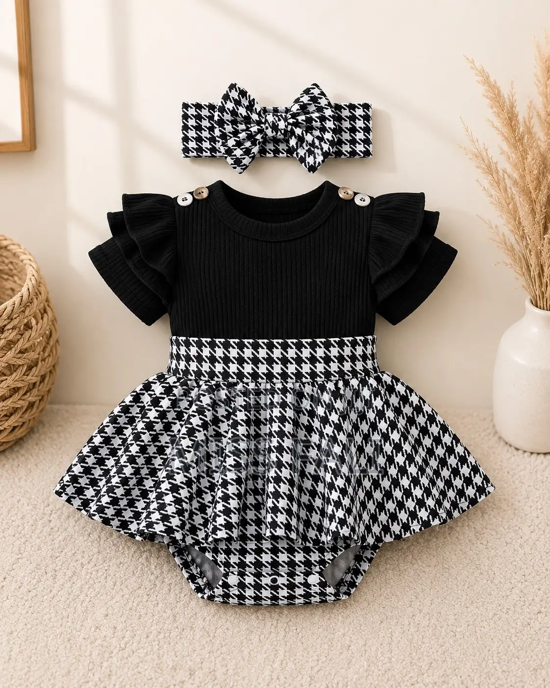 Mini Duchess Romper Dress Set. 6-9m, 12-18m.