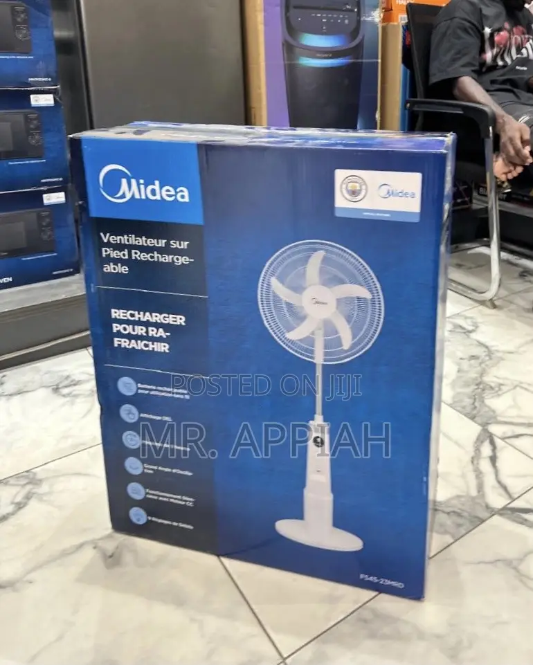 Affordable Midea 30watt Electric Rechargeable Standing Fan 