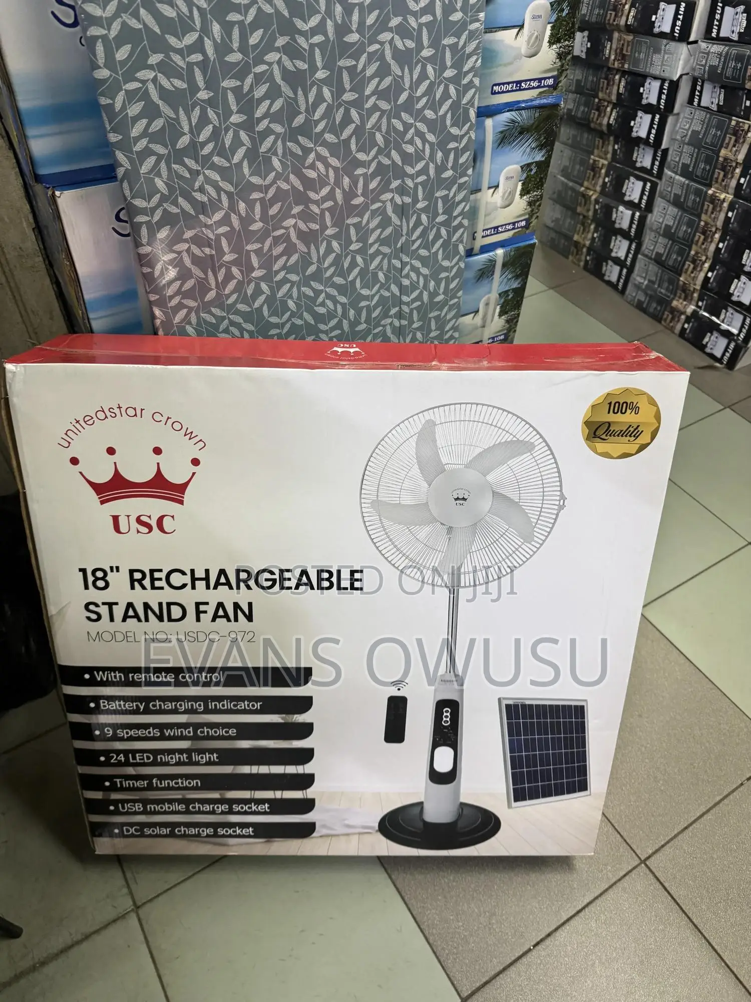 18 Inches Solar Fan