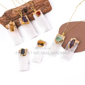 Natural Crystal Selenite Pendant Necklaces