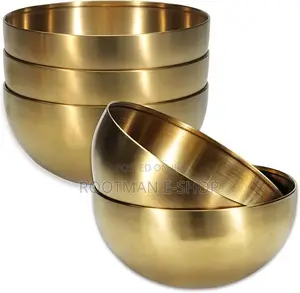 5 Pack 25 Oz Stainless Steel Bowl Set, Heat Insulated Metal Soup Bowls