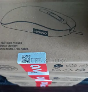 Lenovo 100 Usb-a Wired Computer Mouse Model Sm-1035 Slim Grip