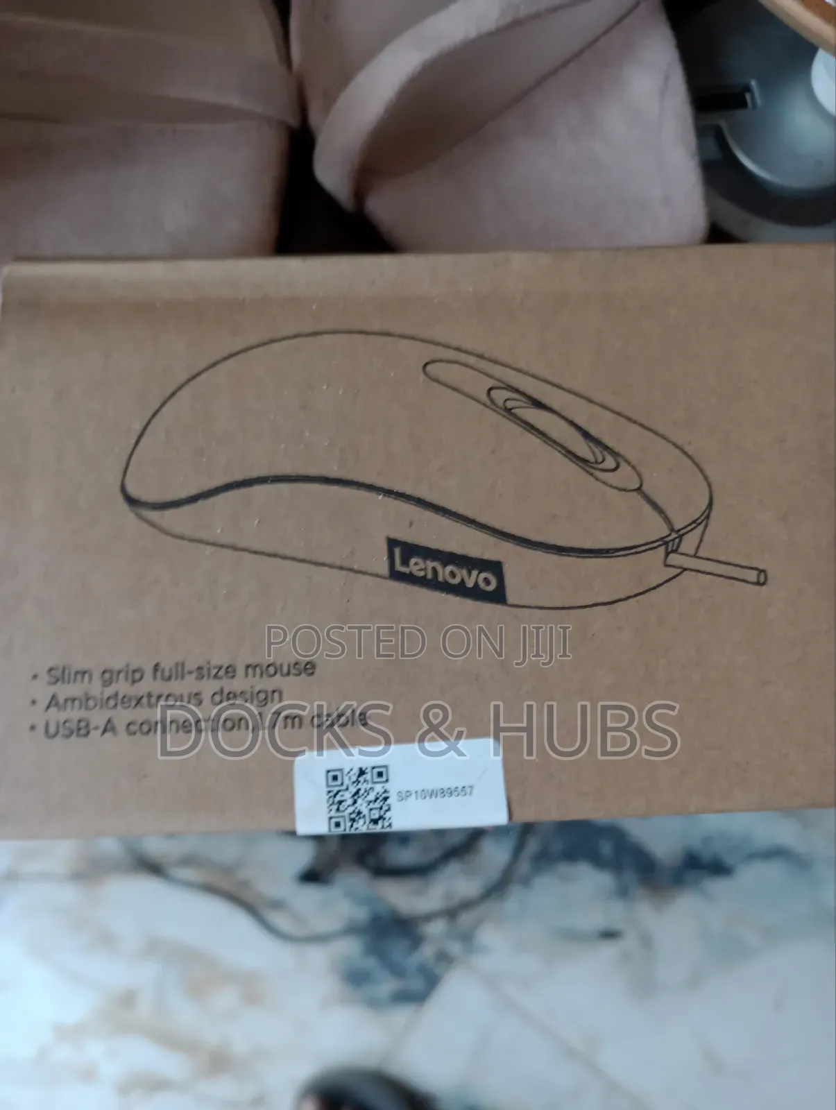 Lenovo 100 Usb-a Wired Computer Mouse Model Sm-1035 Slim Grip