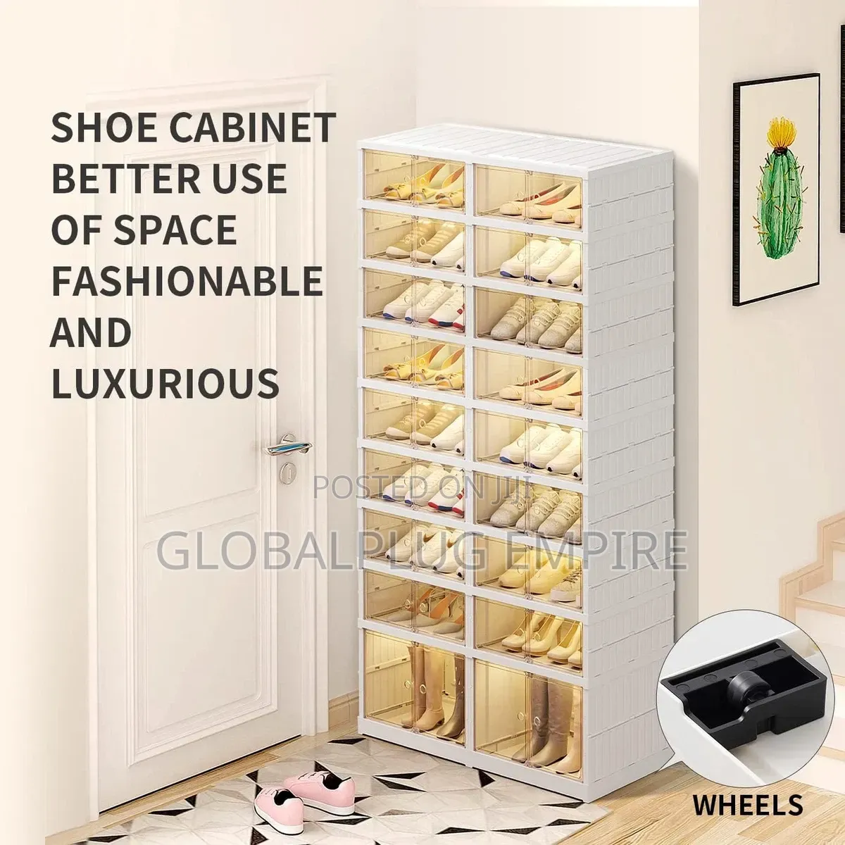 Portable Plastic Shoe Rack For 18-36 Pairs Easy Assembly