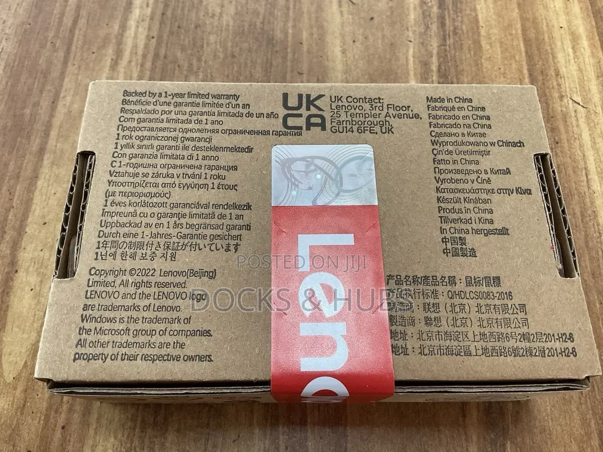 Lenovo 100 Usb-a Wired Computer Mouse Model Sm-1035 Slim Grip