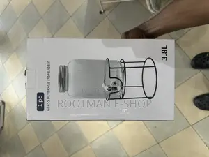 3.8l Glass Beverage Dispenser With a Metal Stand.