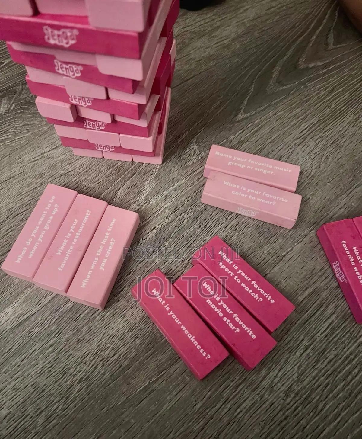 Colored Jenga Couples Game