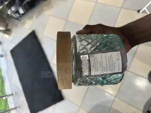 Pour La Maison 800ml Glass Canister With Diamond Pattern Acacia Wood