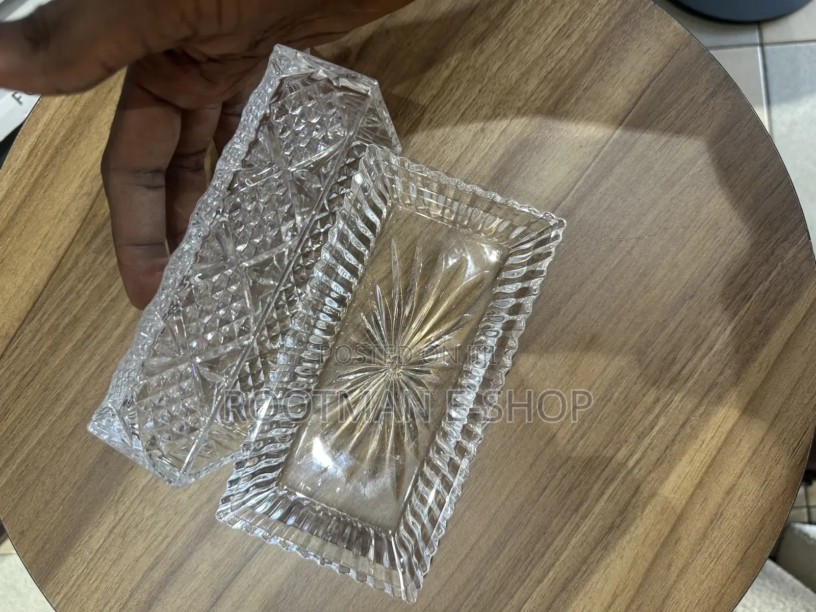 Glass Butter Dish With Lid for Countertop, 7 Inches Clear Crystal