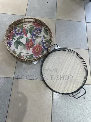 Weaving Tray With Vibrant Floral Pattern Printed On A Flat Base