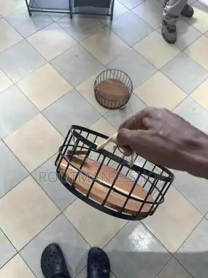 Wire Baskets With Wooden Base And Handles