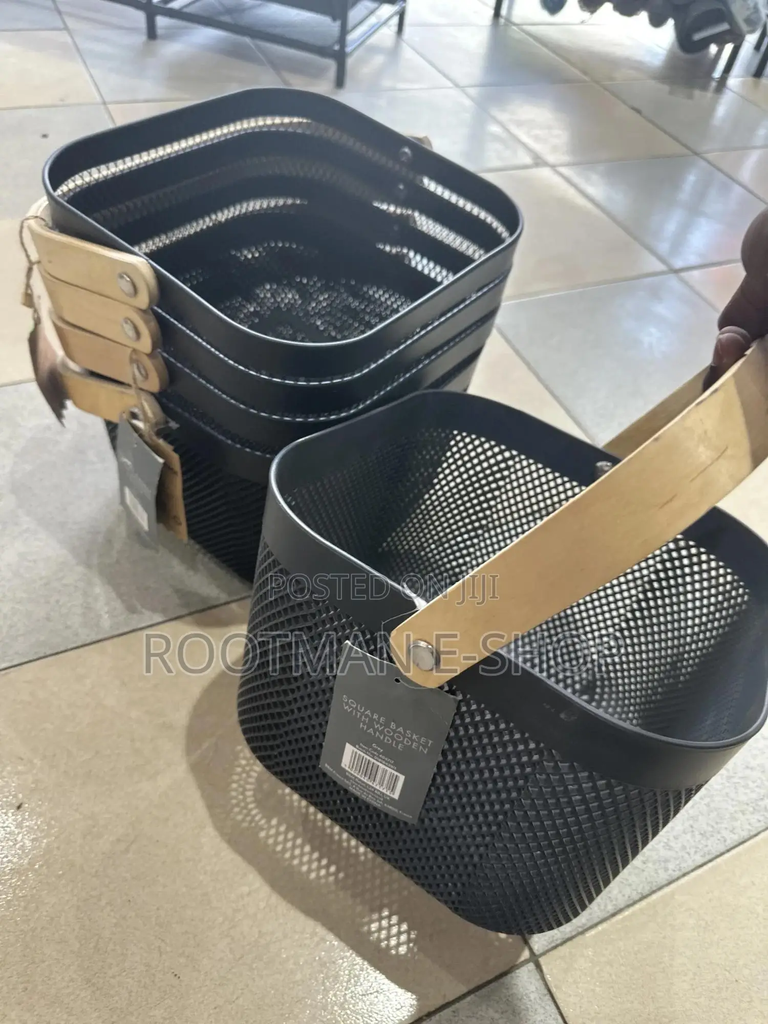 Roshtia 6 Pcs Plastic Mesh Storage Basket With Handle 9.8 X 10.2 X