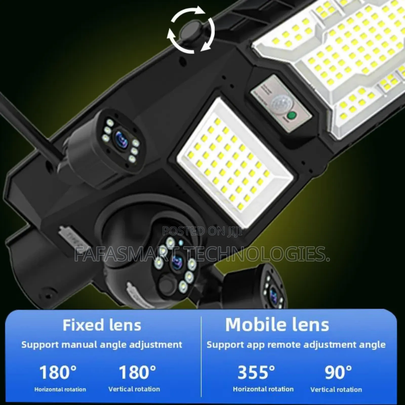 Solar Street Light With 3lens Camera