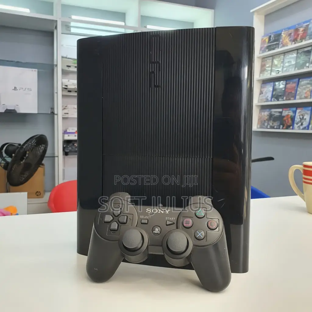 Nice Foreign Used Ps3 Slim With Games and Black Pad