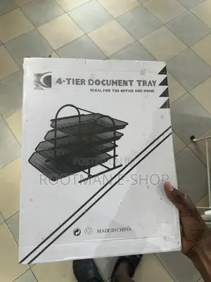 Black Metal Mesh 4-tier Document Tray Organizer For Office Or Home Use