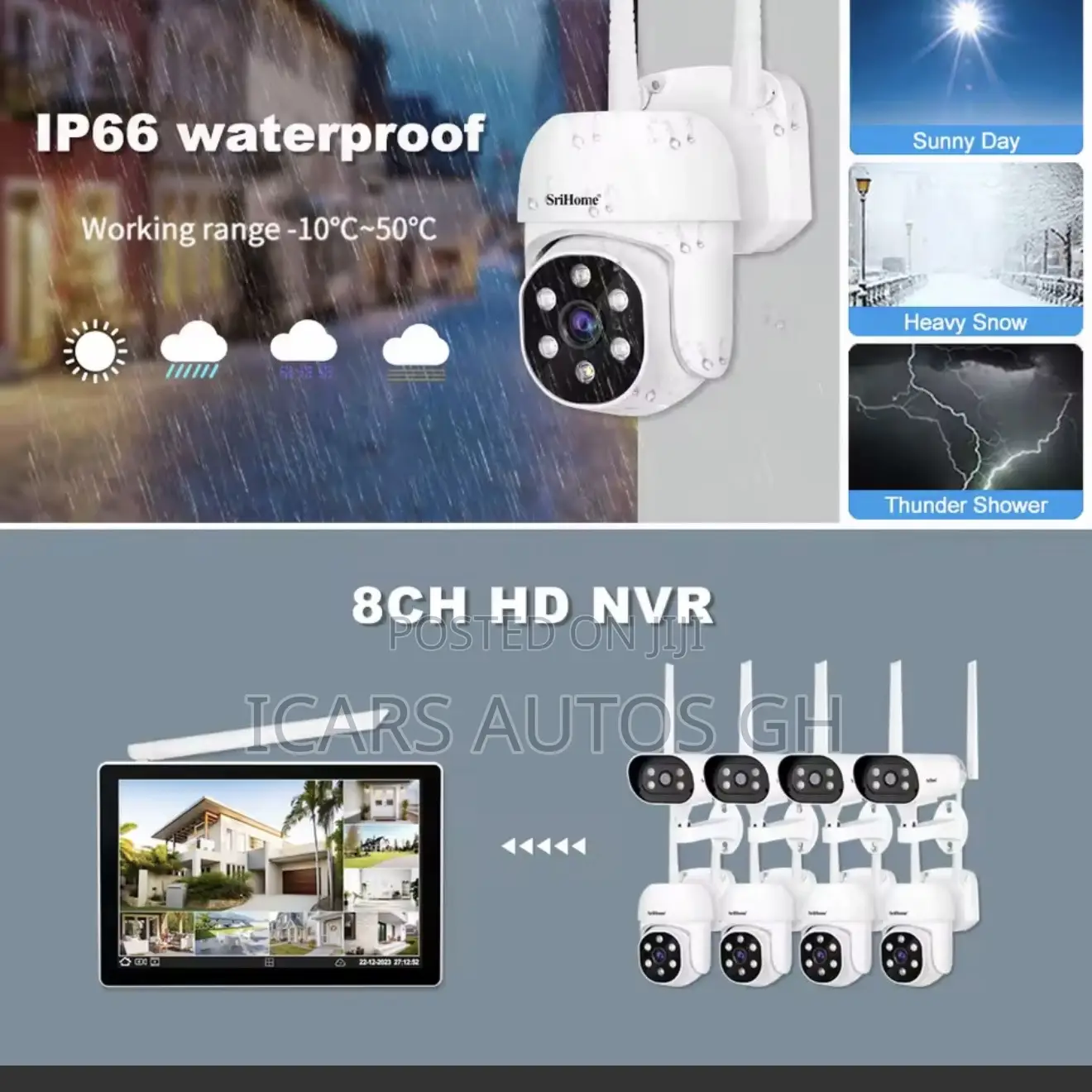 Srihome 4ch 2mp Poe Security Camera System
