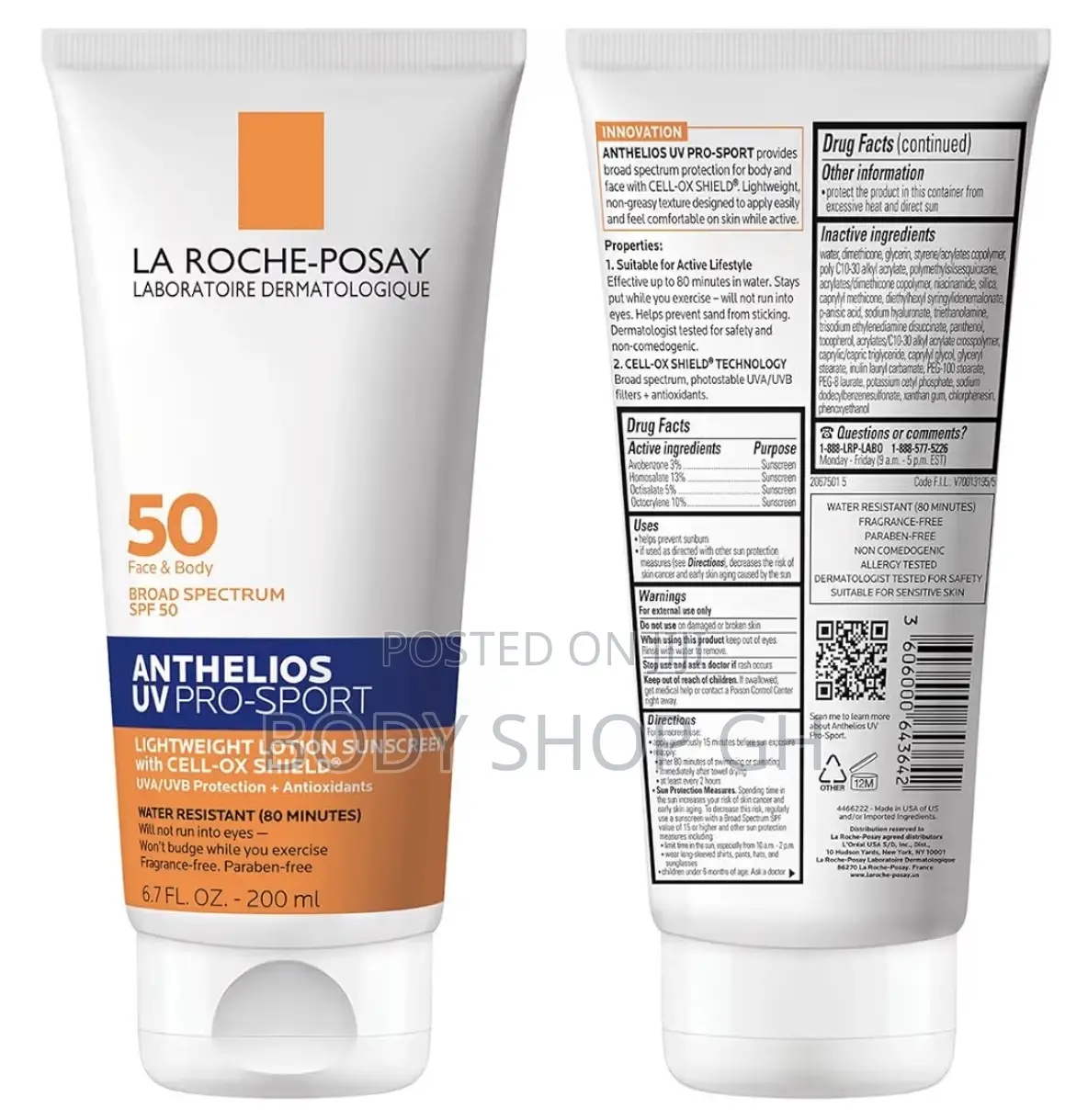 La Roche-Posay Anthelios Uv Pro-Sport Sunscreen for Face Body