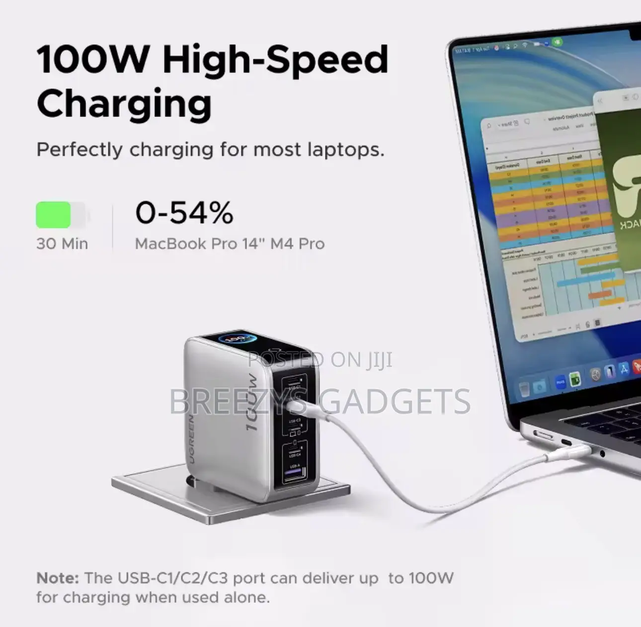 Ugreen Nexode Pro 100w Gan Charger With Smart Display Qc4.0 Pd 3.0 Usb