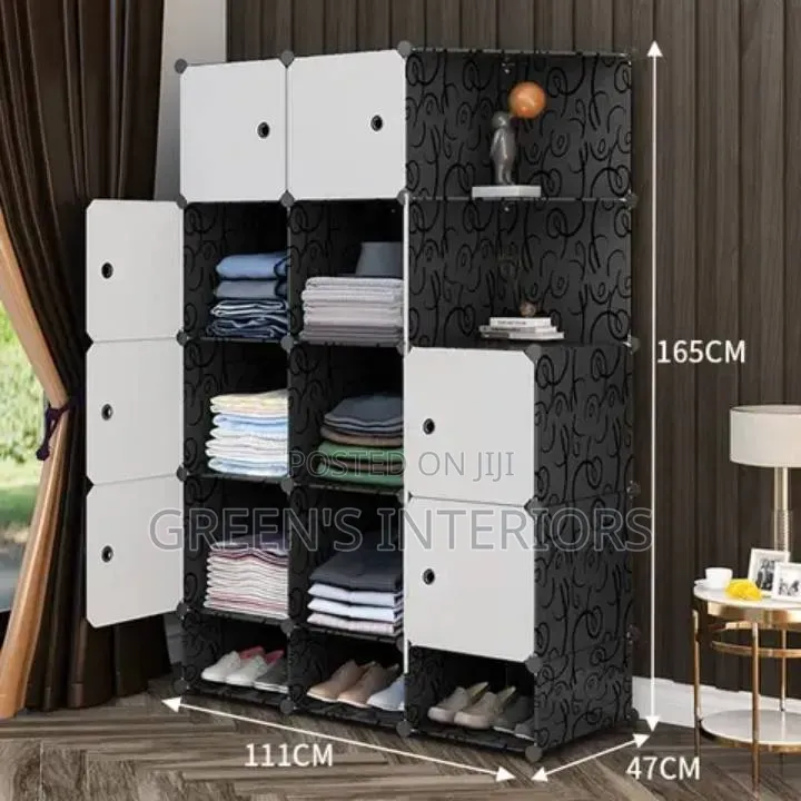 Quality Plastic Wardrobe (12 Cubes) Available