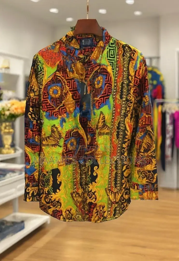 Vintage- Style Button-Up Long Sleeve Shirt