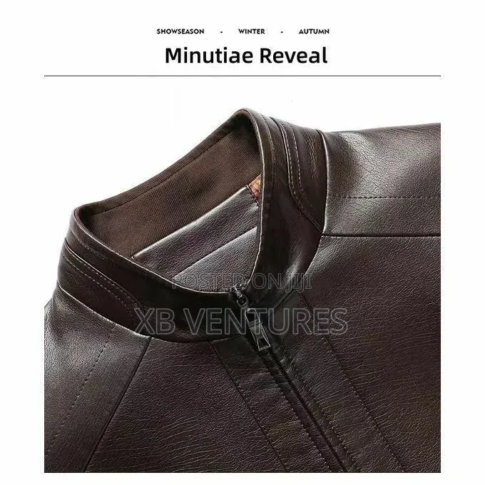 Windproof Leather Jacket-Coffee