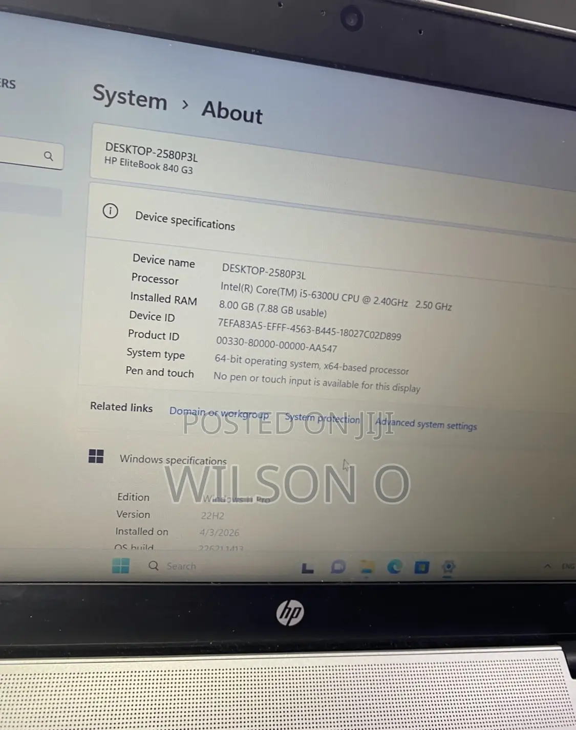 Laptop HP EliteBook 840 G3 8GB Intel Core i5 SSD 256GB