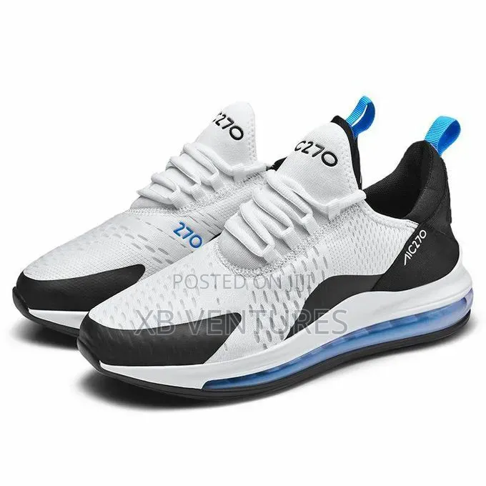 Air Cushion Men Sneakers - White Blue
