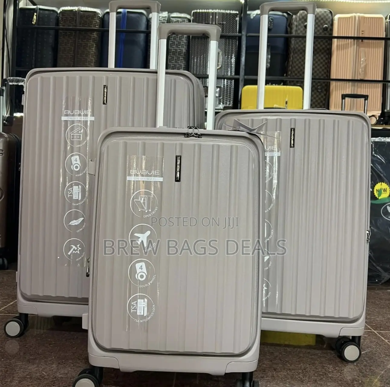 Top Quality Bubule 3set Front Zipper Unbreakable Traveling Bag.