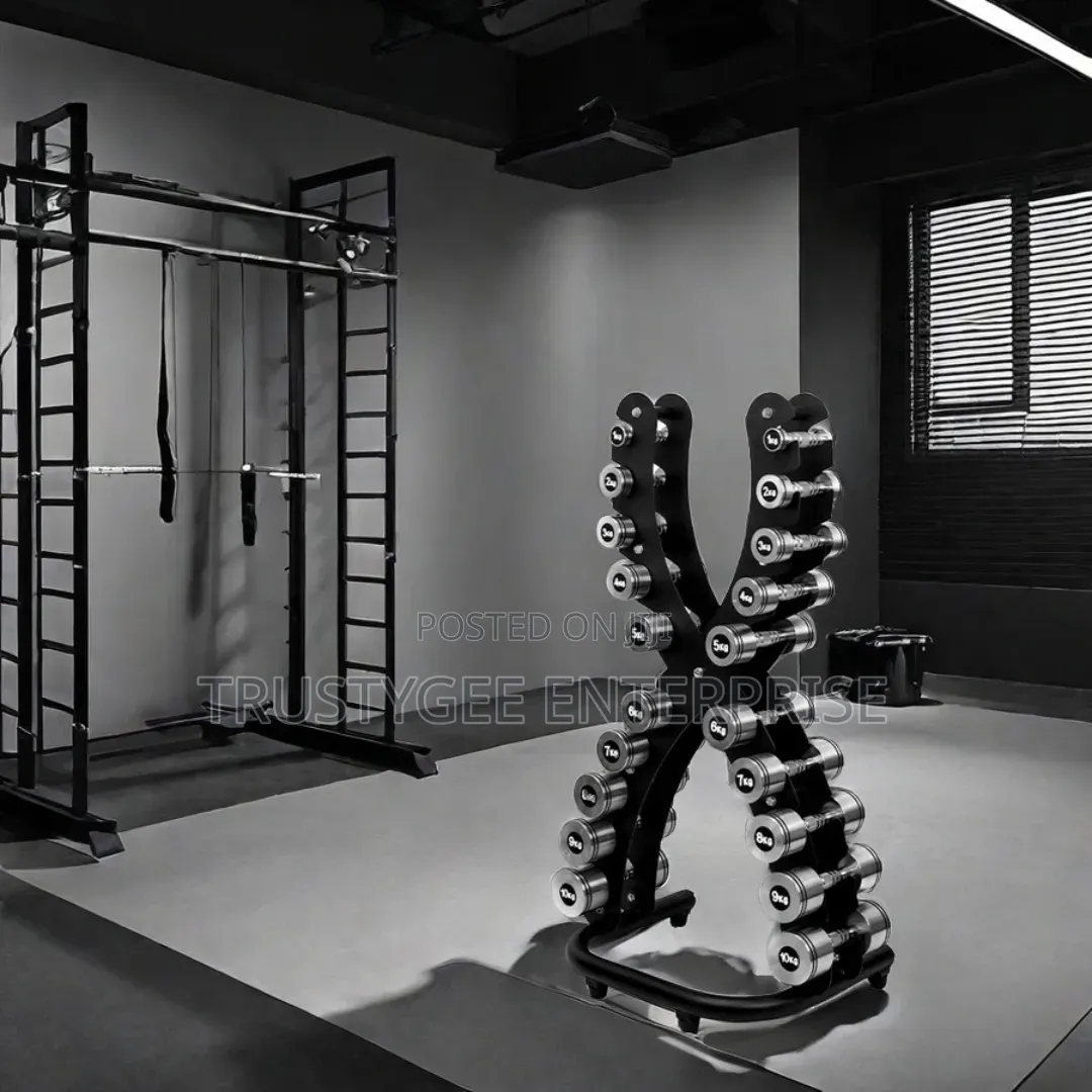 X-Shape Standing Dumbbells Rack (10 Pairs)