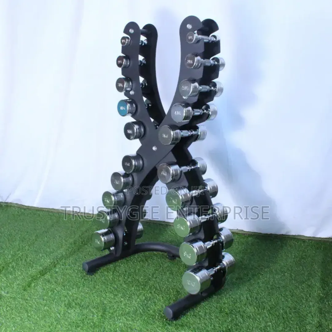X-Shape Standing Dumbbells Rack (10 Pairs)