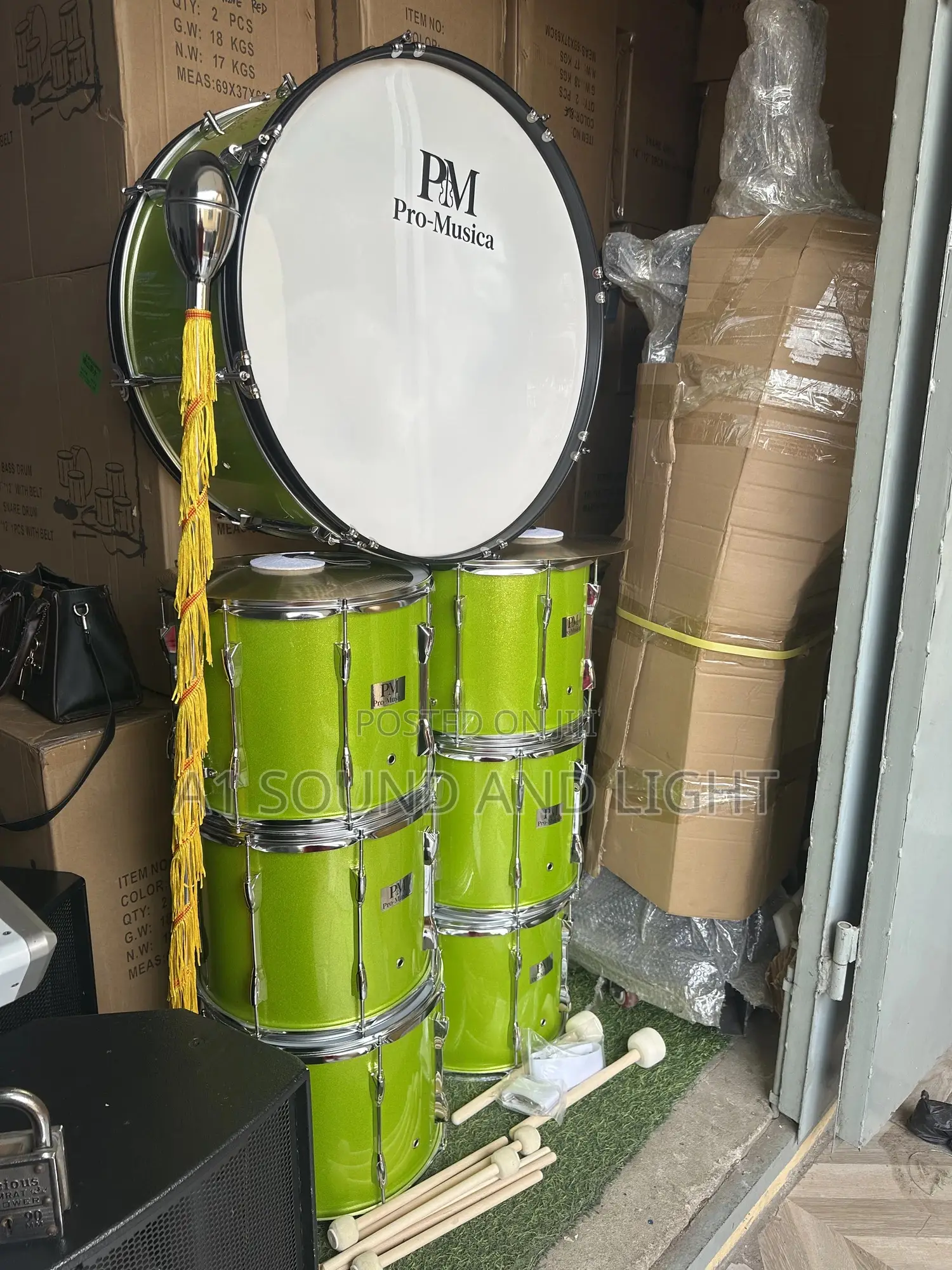 Pro - Musica 7pcs Drum Set Green
