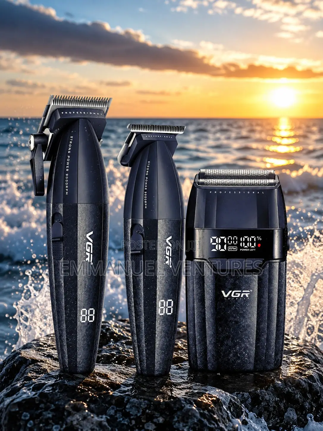 VGR Professional Barbering Machine Set – Rechargeable Hair Clipper