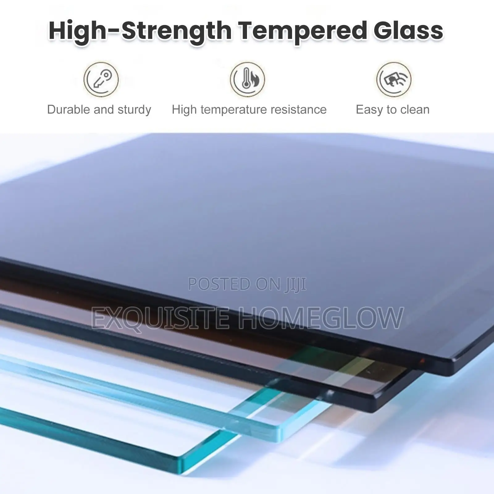 Modern Tempered Glass Coffee Table(90cm X 90cm)